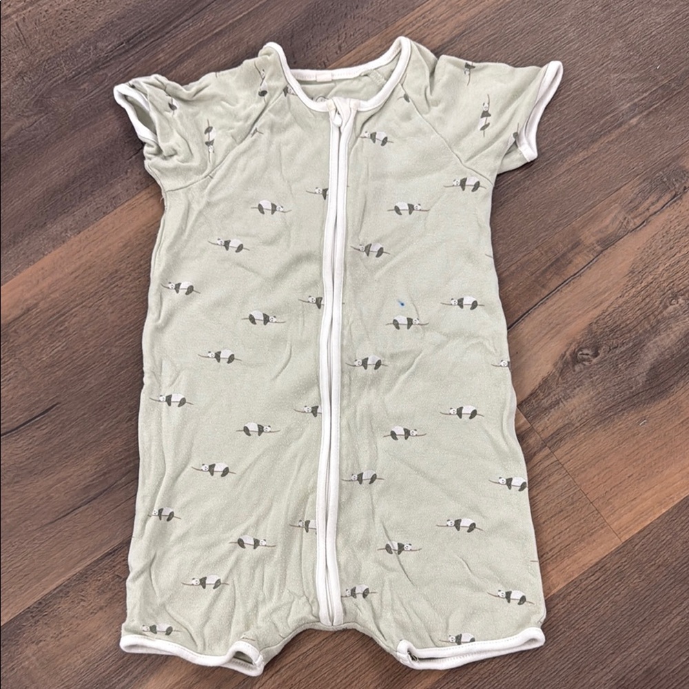 MORI Short Sleeve Panda Romper Pajamas with Zip 18-24m